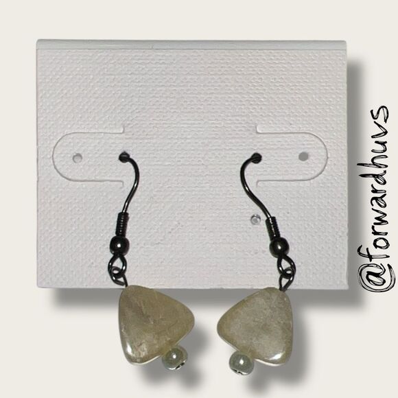 Bundle Sale 3 for $15 | Hand Crafted Translucent Stone with Bead Earrings - Picture 1 of 8